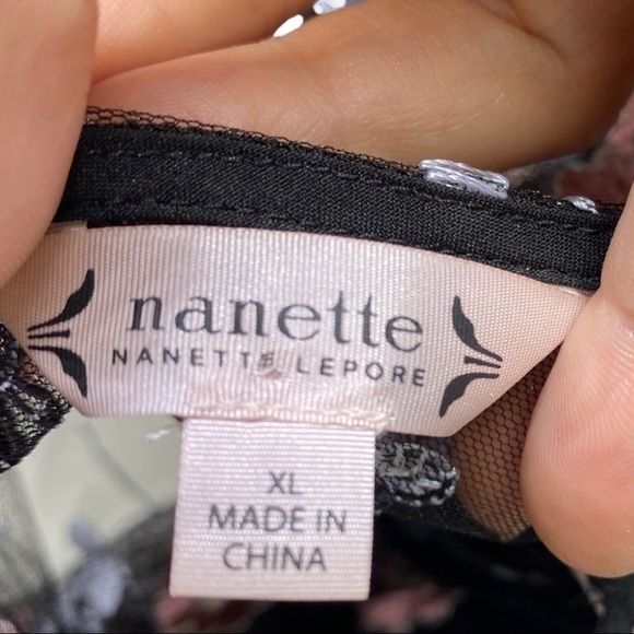Nanette Lapore Blouse Black Floral Net & Black Camisole XL - Picture 10 of 12